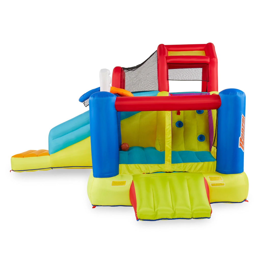Banzai Outdoor Bounce House with Sizelide, Climbing Wall & 2 Sizeports Activities