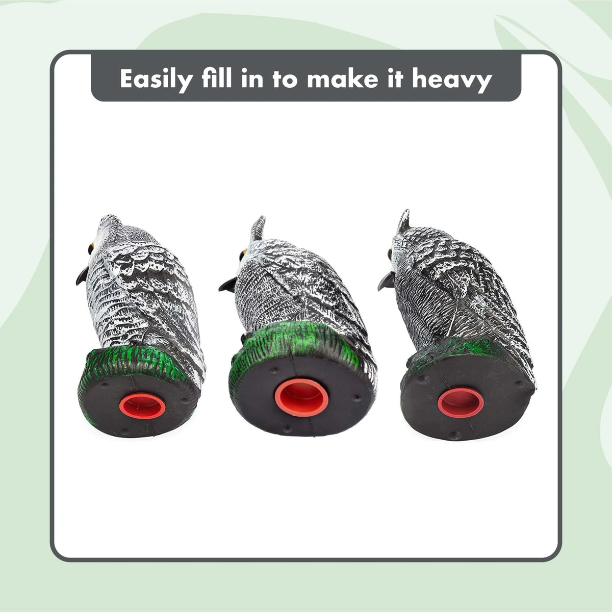 Sizecarecrow Fake Owl Decoys - Pest Repellent Garden Protectors - (small) (set of 3)