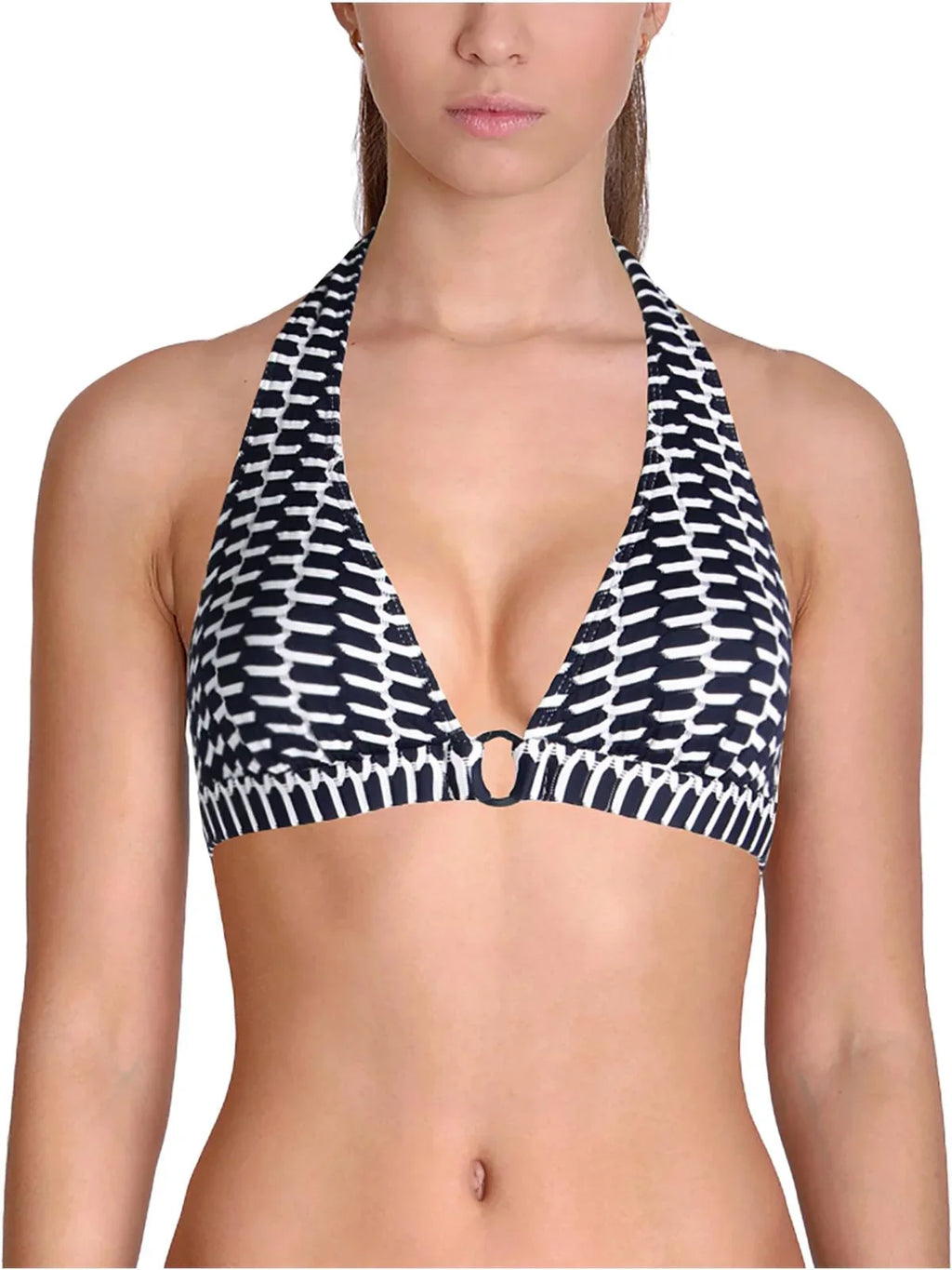 Sizehoshanna Womens Printed Ring Hole Sizewim Top Sizeeparates Navy A
