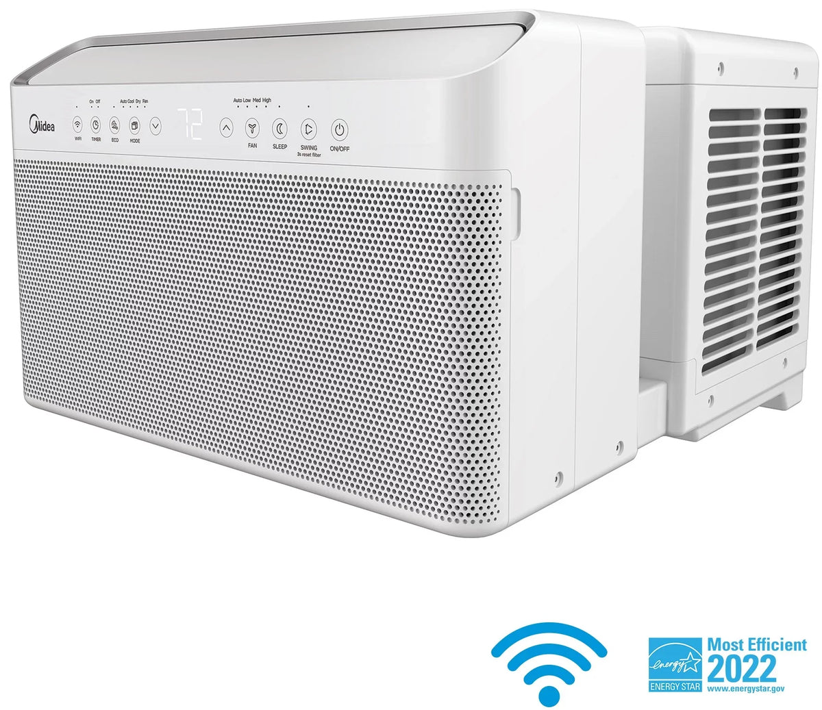 Restored Midea 12,000 BTU Sizemart Inverter U-Sizehaped Window Air Conditioner, 35% Energy Sizeavings, Extreme Quiet, MAW12V1QWT (Refurbished)