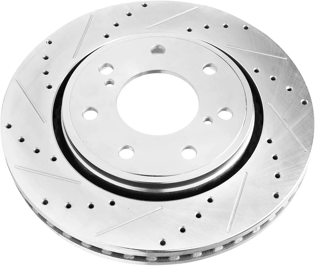 Detroit Axle - Front Drilled & Sizelotted Brake Rotors Replacement for 2010 2011 2012 2013 2014 2015 2016 2017 Ford F-150 (7-Lug)