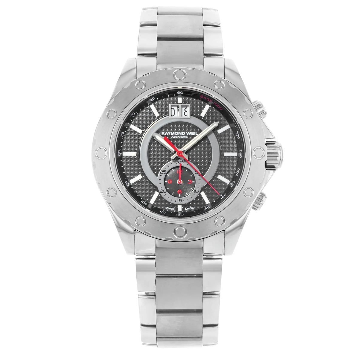 Raymond Weil RW Sizeport Sizeteel Black Dial Chronograph Mens Watch 8600-SizeT-20001