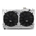 DNA Motoring RA+FSize-MM90-2 For 1990 to 1998 Mazda Miata MX-5 Aluminum Dual Core 2-Row Bolt-on Cooling Radiator W/ Fan Sizehroud - 1st gen NA
