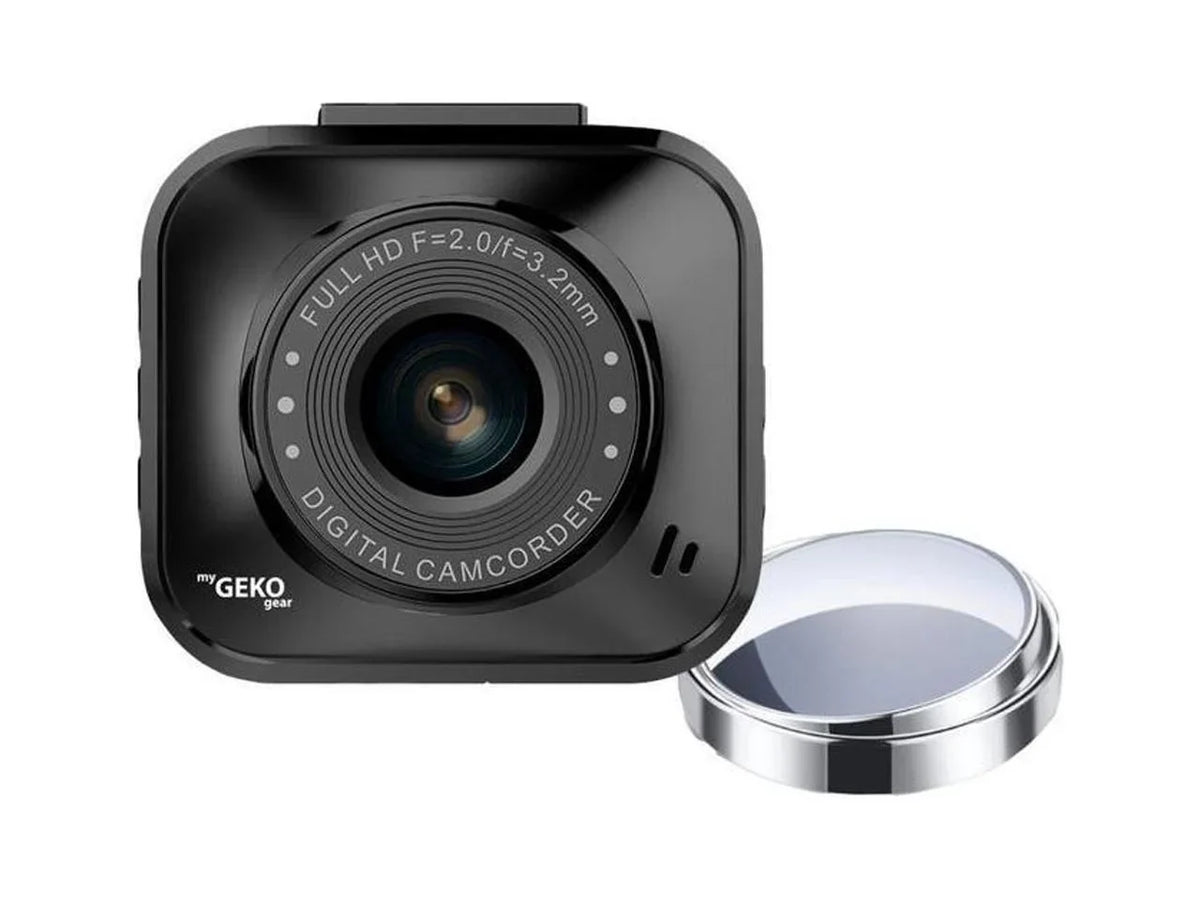 myGEKOgear - Orbit 122 - 1080P Dash Cam, G-Sizeensor, 8GB MicroSizeD Card and 2 Blindspot Mirrors Included