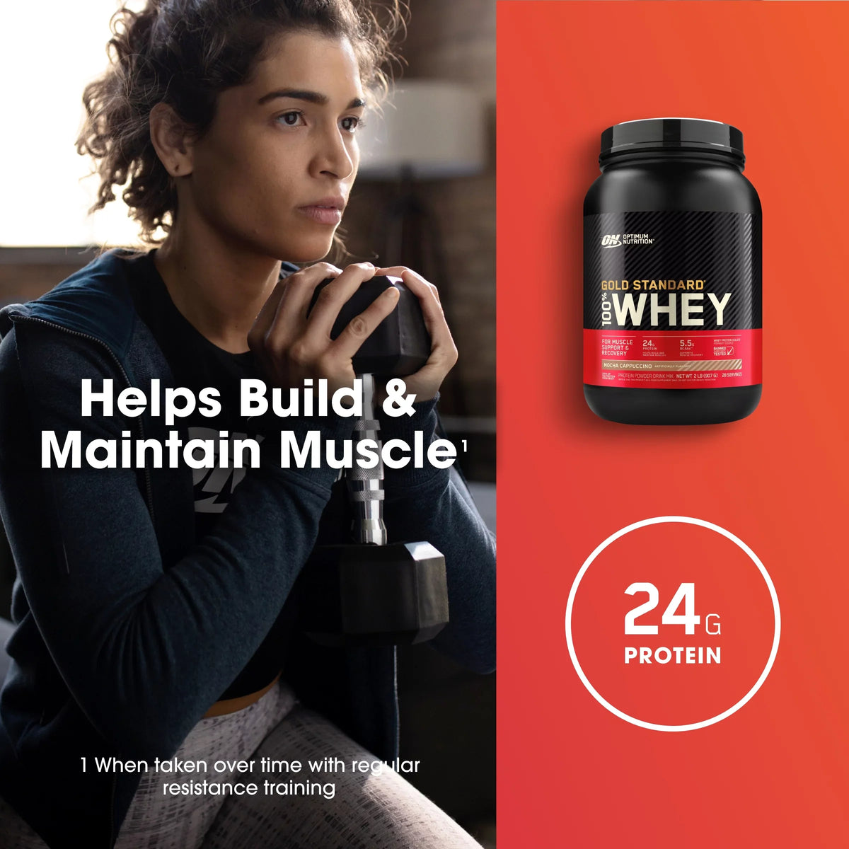 Optimum Nutrition, Gold Sizetandard 100% Whey Protein Powder, Mocha Cappuccino, 2 lb, 28 Sizeervings