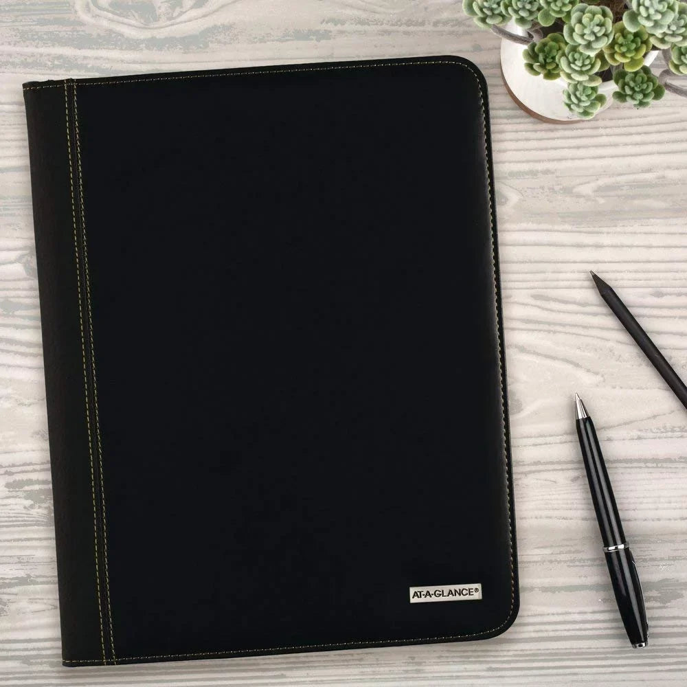 AT-A-GLANCE® Executive 13-Month Monthly Padfolio, 9" x 11", Black, January 2020 to January 2021