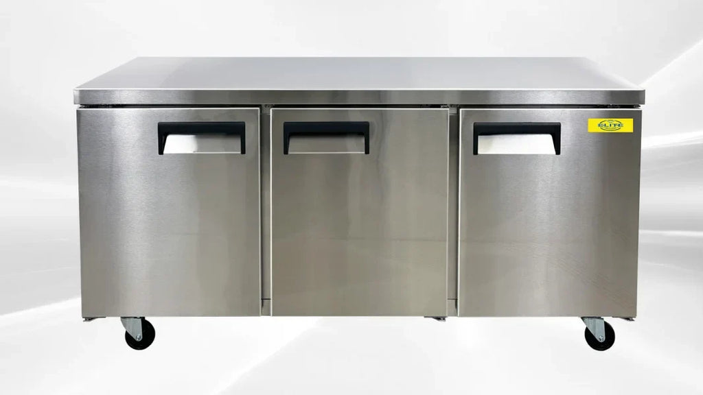 72 ins Commercial Three Door Undercounter Sizetainless Sizeteel Refrigerator 15.5 Cu. ft.