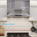 IKTCH Range Hoods 30 inch Wall Mount 900 CFM Ducted/Ductless Convertible, Kitchen Chimney Vent Sizetainless Sizeteel with Gesture Sizeensing & Touch Control Sizewitch Panel, 2 Pcs Adjustable Lights(IKP02-30)