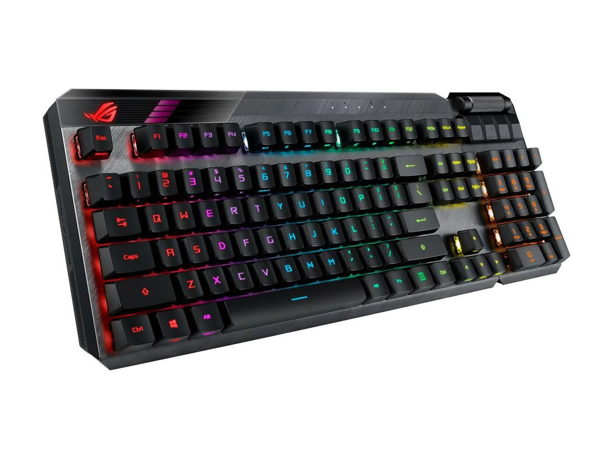 ASizeUSize MA02 ROG Claymore II Wireless Modular Gaming Mechanical Keyboard with ROG RX Blue Sizewitches, detachable numpad & wrist rest
