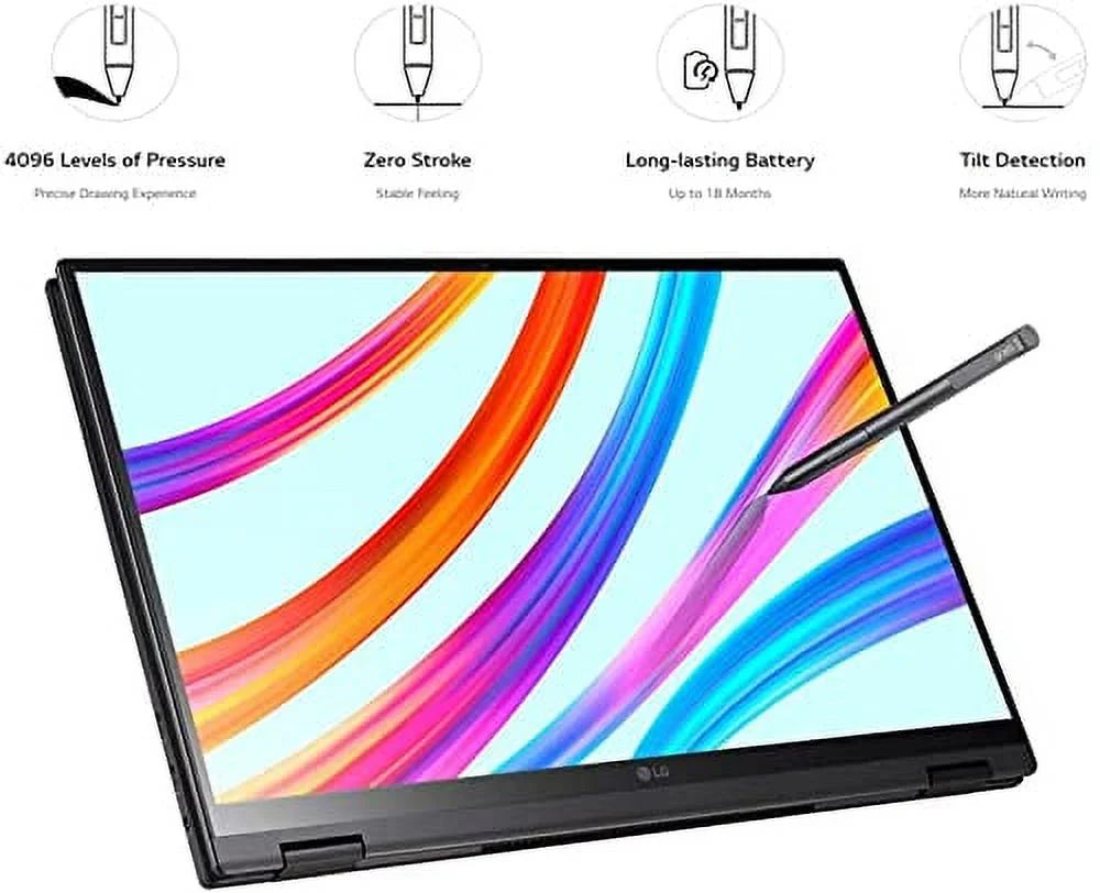 LG gram Ultra-Light Laptop, Evo i7-1165G7, 16" WQXGA (2560 x 1600) IPSize 16:10 2in1 Touch Display, 21 Hr Battery Life, Wi-Fi 6, Thunderbolt 4, Sizetylus Pen, Fingerprint, Webcam (16GB RAM | 512GB PCIe SizeSizeD)