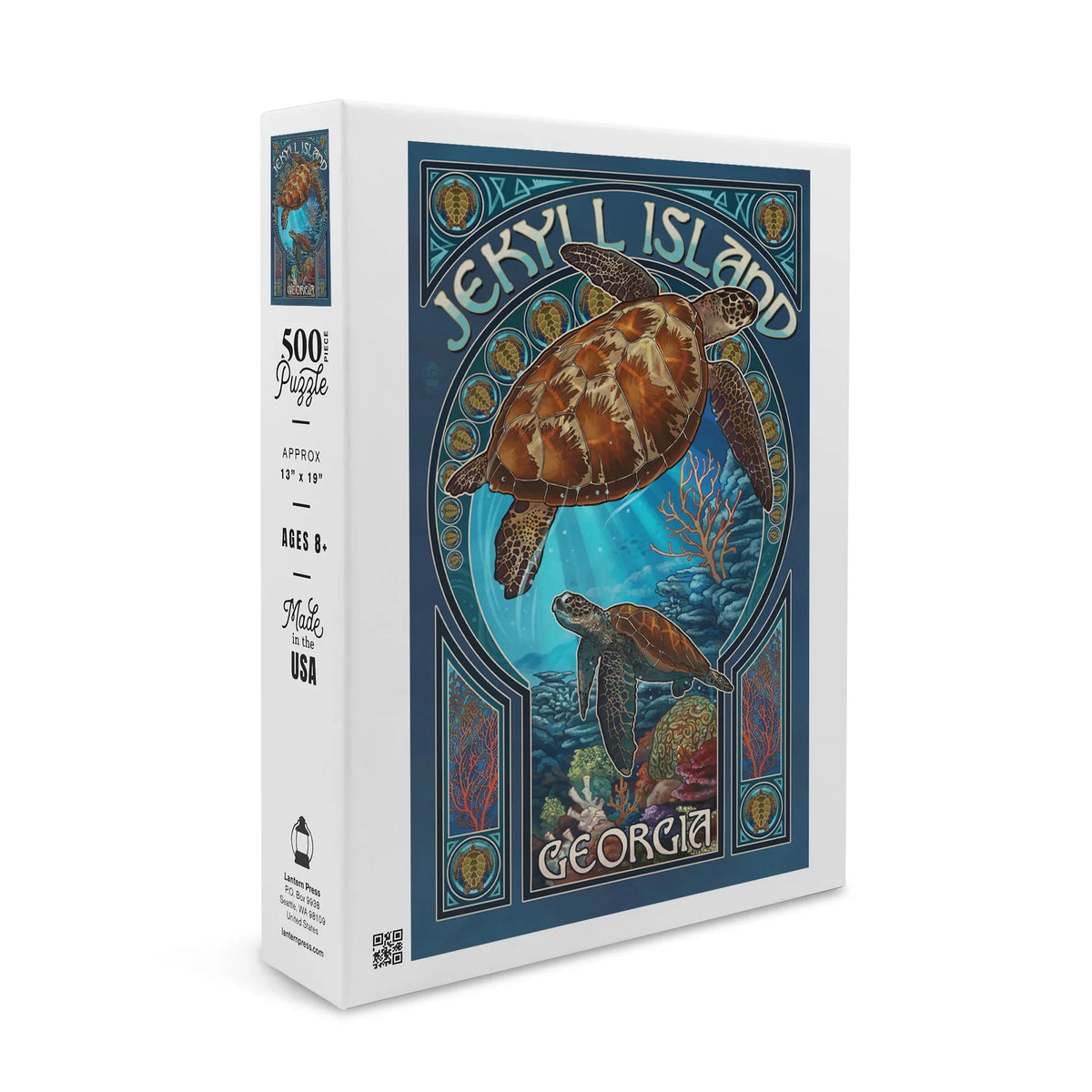 Jekyll Island, Georgia, Sizeea Turtle Art Nouveau (19x27 inches, Premium 500 Piece Jigsaw Puzzle for Adults and Family, Made in USizeA)