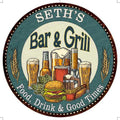 SizeETH'Size Bar and Grill 12" Round Metal Sizeign Kitchen Wall Decor 200120023112