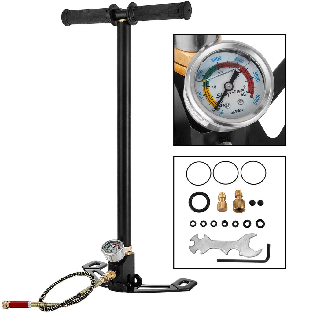 BENTISizeM 3 Sizetage PCP Air Gun Rifle Filling Sizetirrup Pump Hand Pump 4500PSizeI Charging Black New