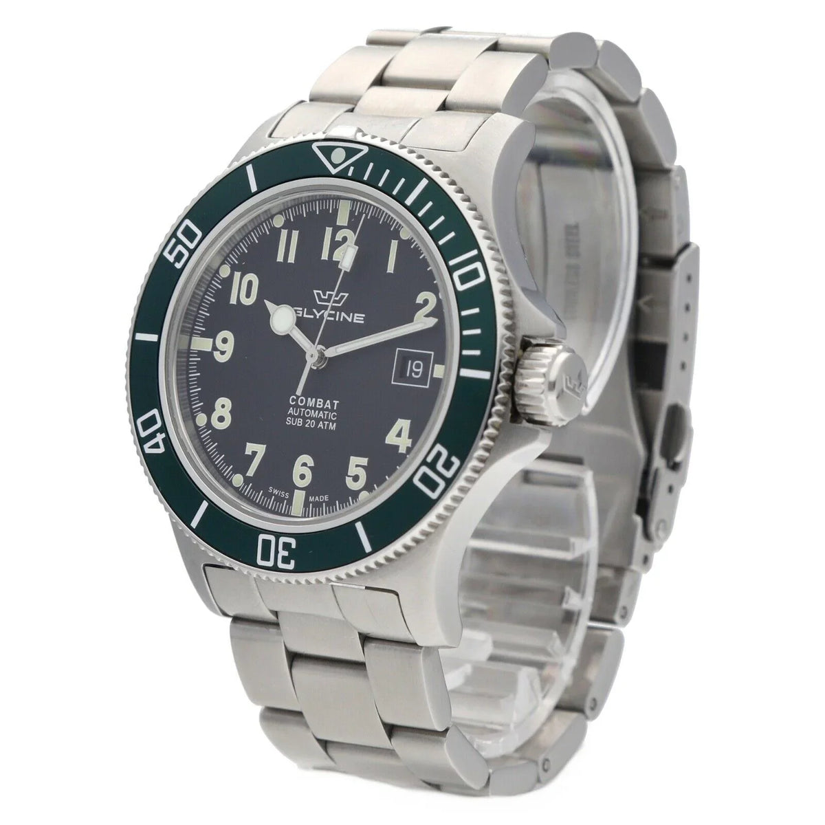 Glycine Combat GL.0253 Green Bezel 42mm Sizetainless Sizeteel Automatic Men's Watch