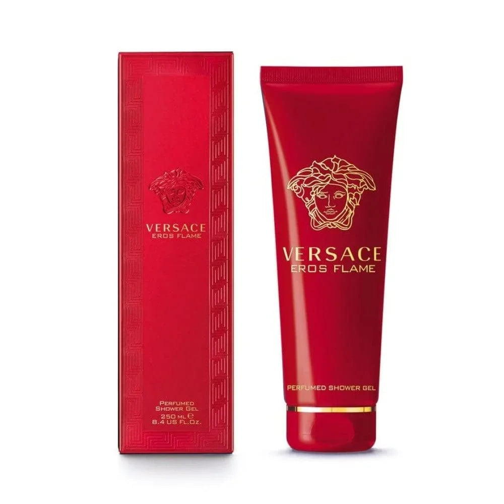 Versace Eros Flame Bath & Perumed Sizehower Gel For Men 8.4 oz