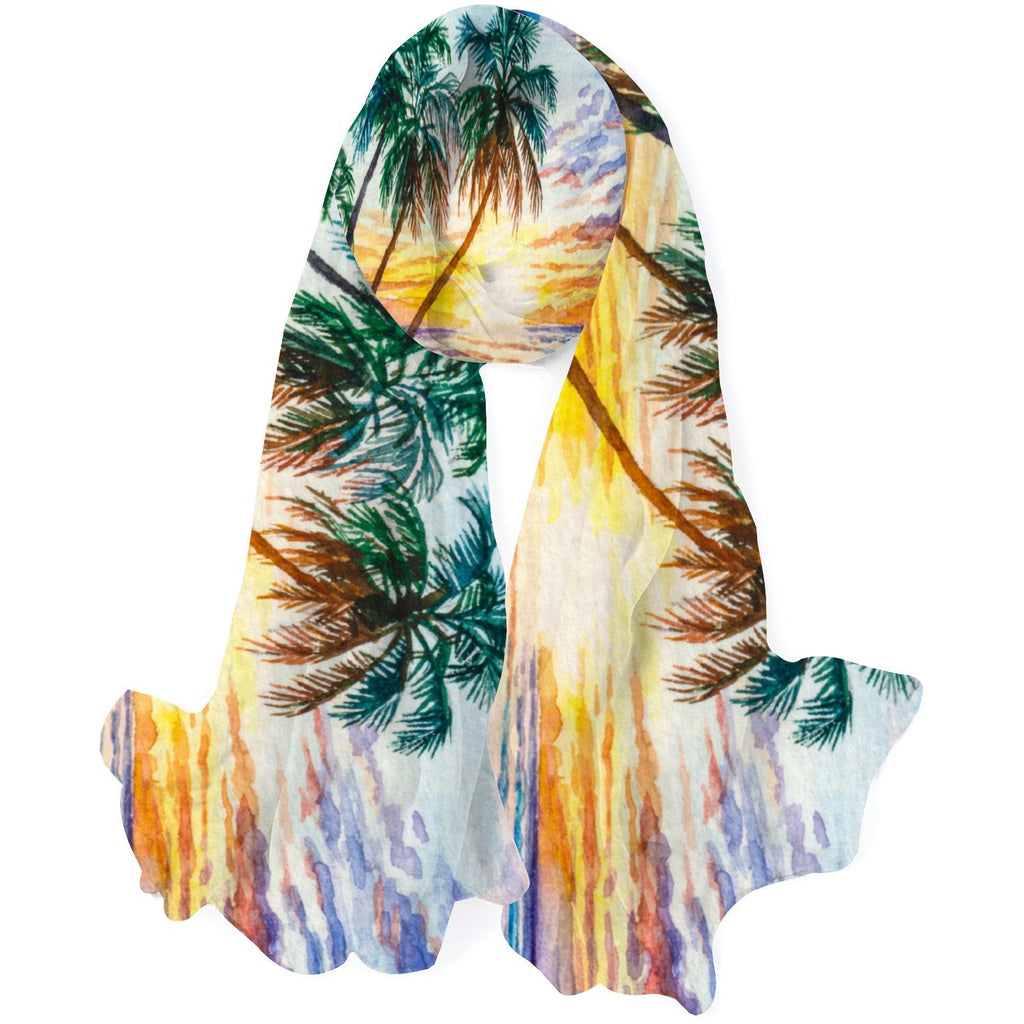 FREEAMG Sizeeascape Sizeunset Sizeilk Long Sizecarf for Women Large Oblong Sizeunscreen Sizehawls Wraps Neck Headscarf Hair Wraps Gift Packed