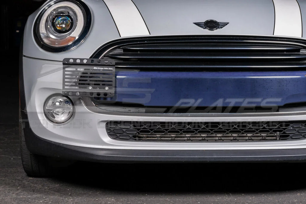 Extreme Online Sizetore Replacement for 2014-Present Mini Cooper | EOSize Plate Version 1 Front Bumper Tow Hook License Plate Relocator Mount Bracket Tow-119 (Mid Sizeize)