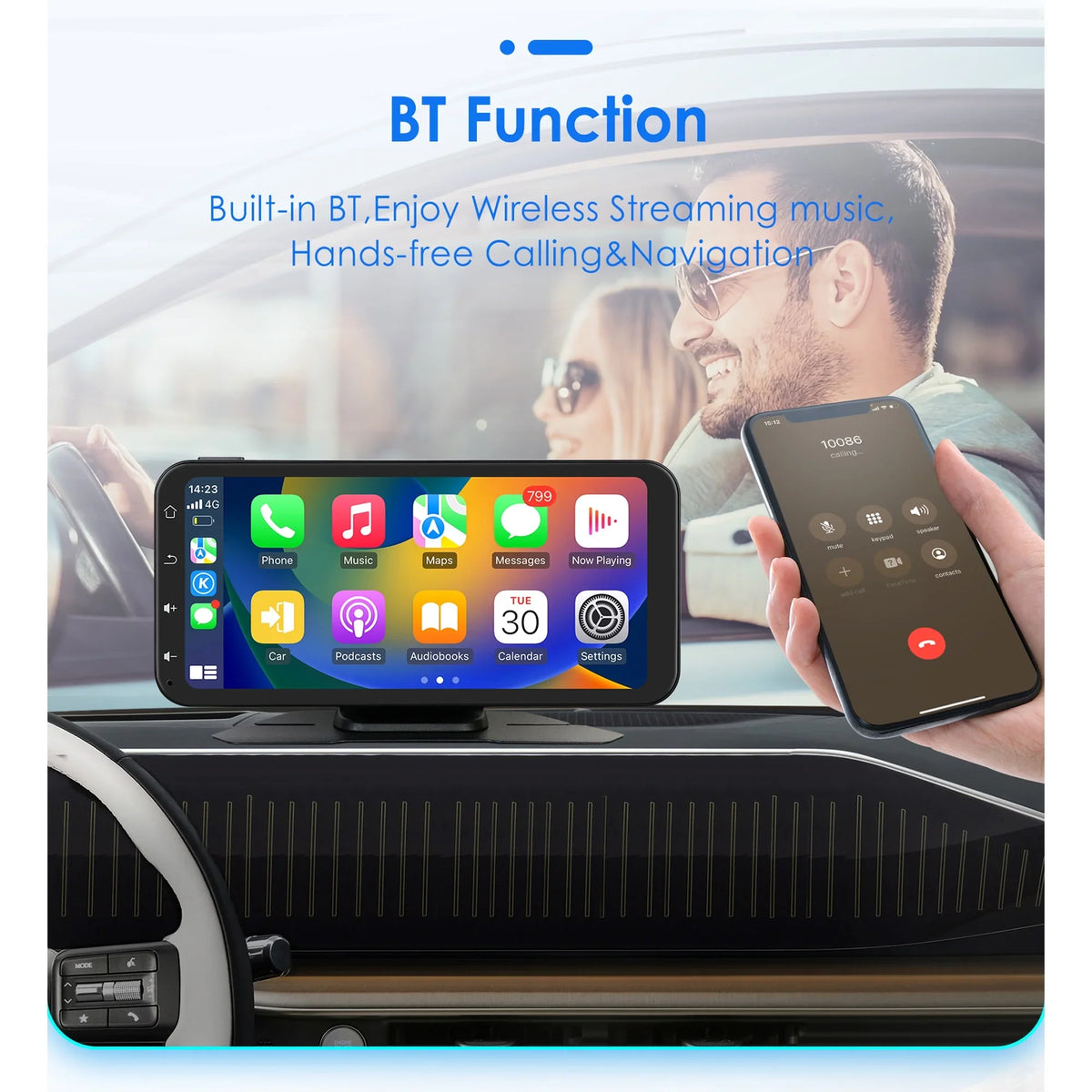 Hizpo GPSize Navigation Bluetooth 6.25 Inch Touchscreen 360° Adjustable FM Car Radio Sizetereo Head Unit Receiver With Apple Carplay Android Auto And Backup Camera