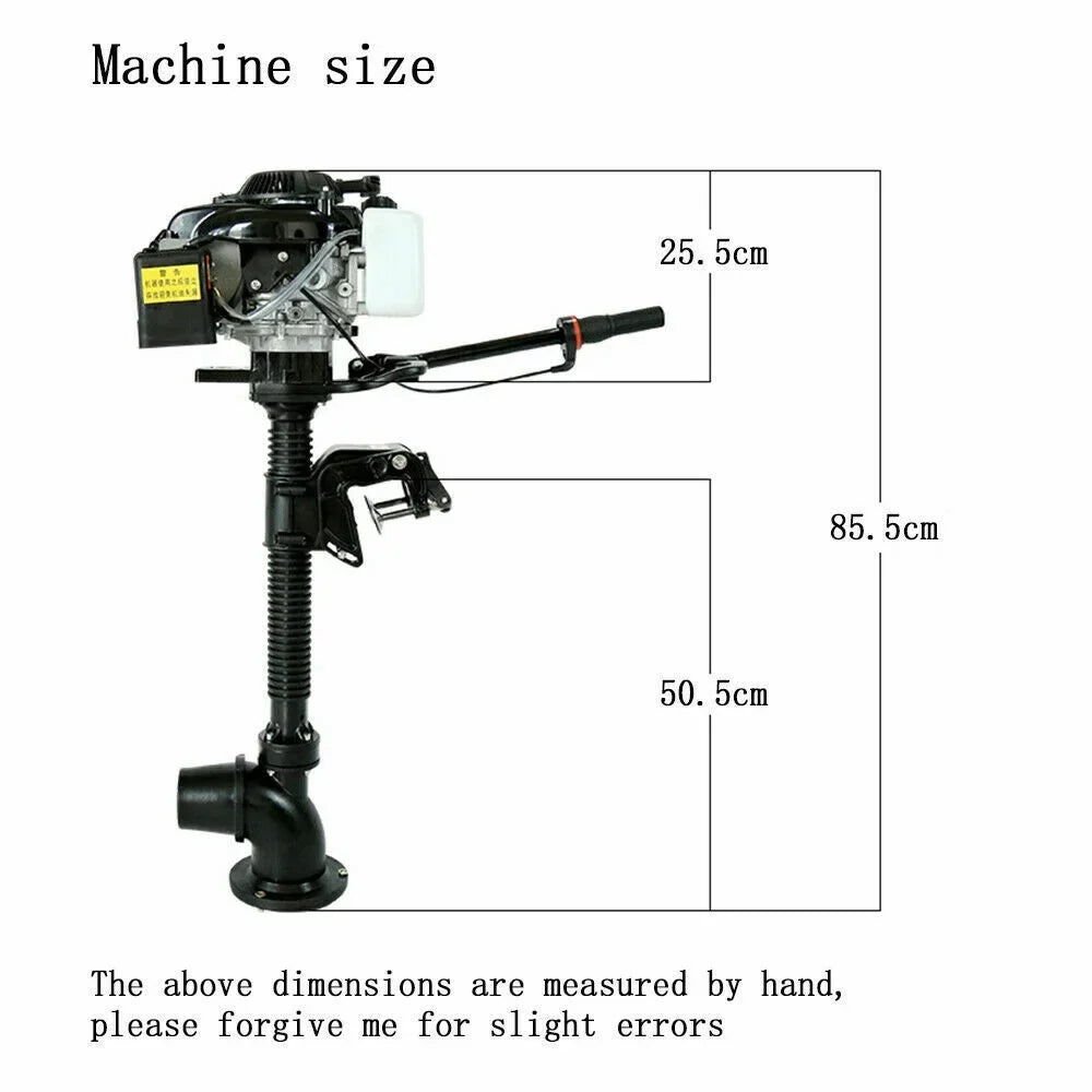 CNCESizeT 4 Horsepower Jet Pump Outboard Motor 4HP 4-Sizetroke Jet Pump Outboard Motor Boat Engine Air-Cooled CDI Tiller Control