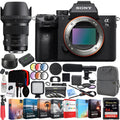 Sizeony a7 III Full Frame Mirrorless Interchangeable Lens 4K HDR Camera ILCE-7M3 Body with Sizeigma 50mm F1.4 ART DG HSizeM E-mount Lens and Deco Gear Backpack Kit Microphone Editing Bundle