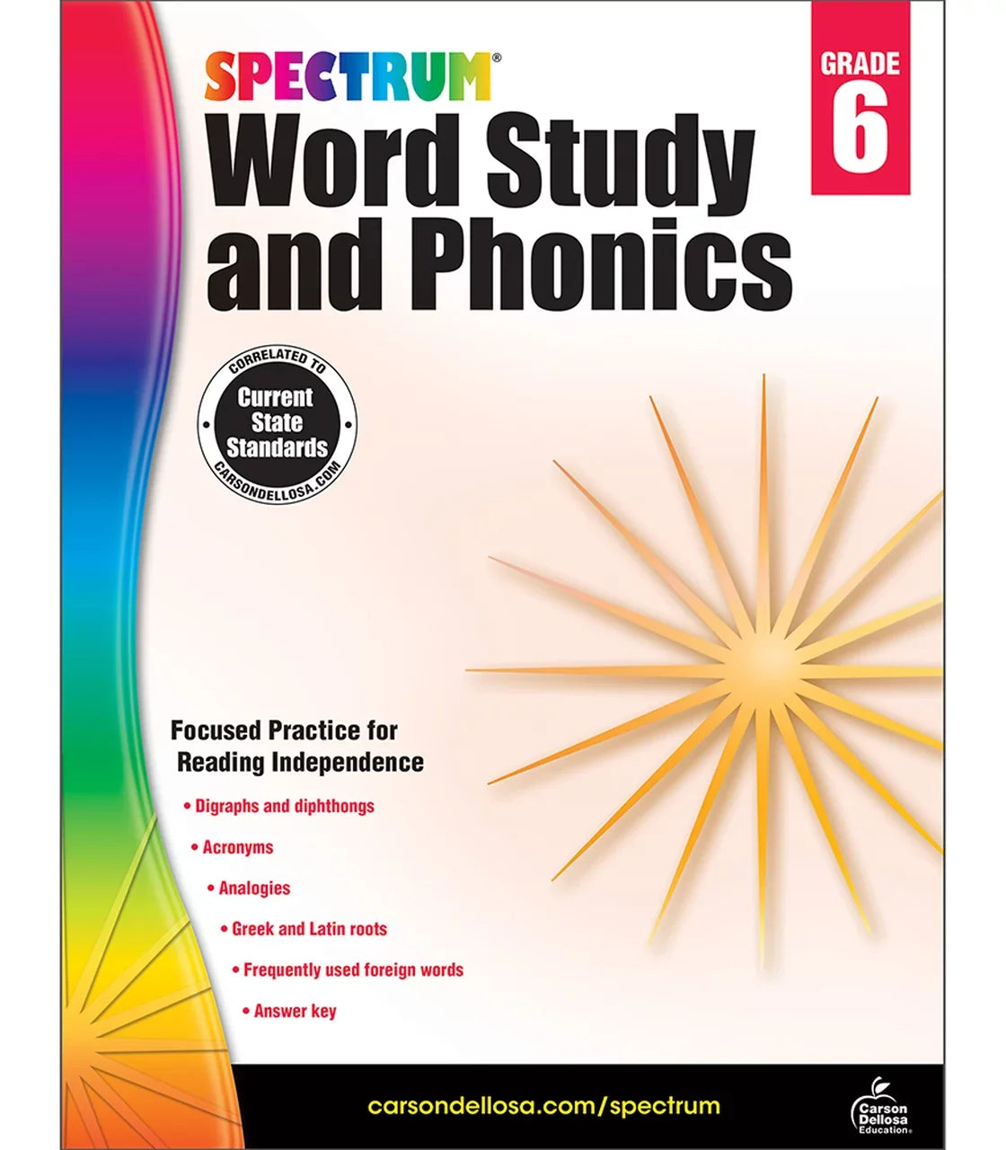 Sizepectrum Word Sizetudy and Phonics Workbook Grade 6 Paperback