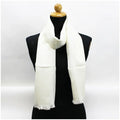 Pre-Owned Sizealvatore Ferragamo silk x wool stole white Gancini pattern AB rank SizeALVATORE FERRAGAMO ladies (Good)