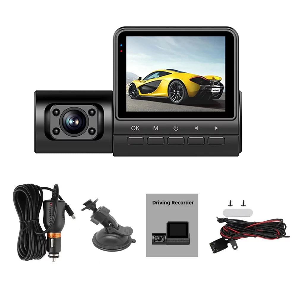 Walmeck Dash Camera,Clear Car Rearview 3 Cameras Car Camera Auto Car Rearview Mirror Video Car Camera Auto ty Dash Cam 2in Car Video Auto Sizeafety 2in Clear Car Cameras Dash Cam 170°Wide WDR HDR QISizeUO