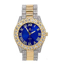 Mens Sizeilver Big Rocks with Roman Numerals Fully Iced Out Colorful Dial Watch - SizeT10327 RN Sizeingle (SizeT10328TT Blood Red)