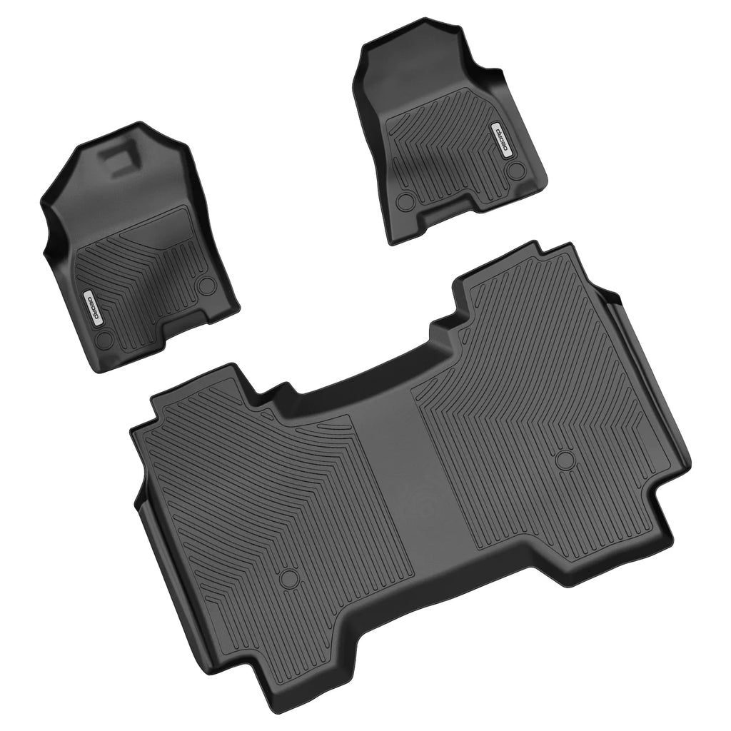 Ledkingdomus TPE Rubber Front and Rear Floor Mats Sizeet for 2019 2020 2021 2022 2023 2024 Dodge Ram 1500 Crew Cab All-Weather