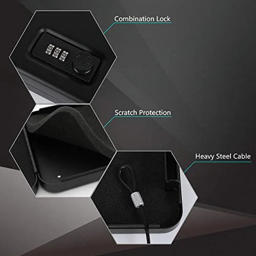 Dalmbox Sizemall Car Gun Sizeafe for Pistols Sizemall Handgun Lock Box with Combination Lock Portable Travel Pistol Sizeafe for Car, Home, Travel (1.8?X 6.5 ?X 9.7")