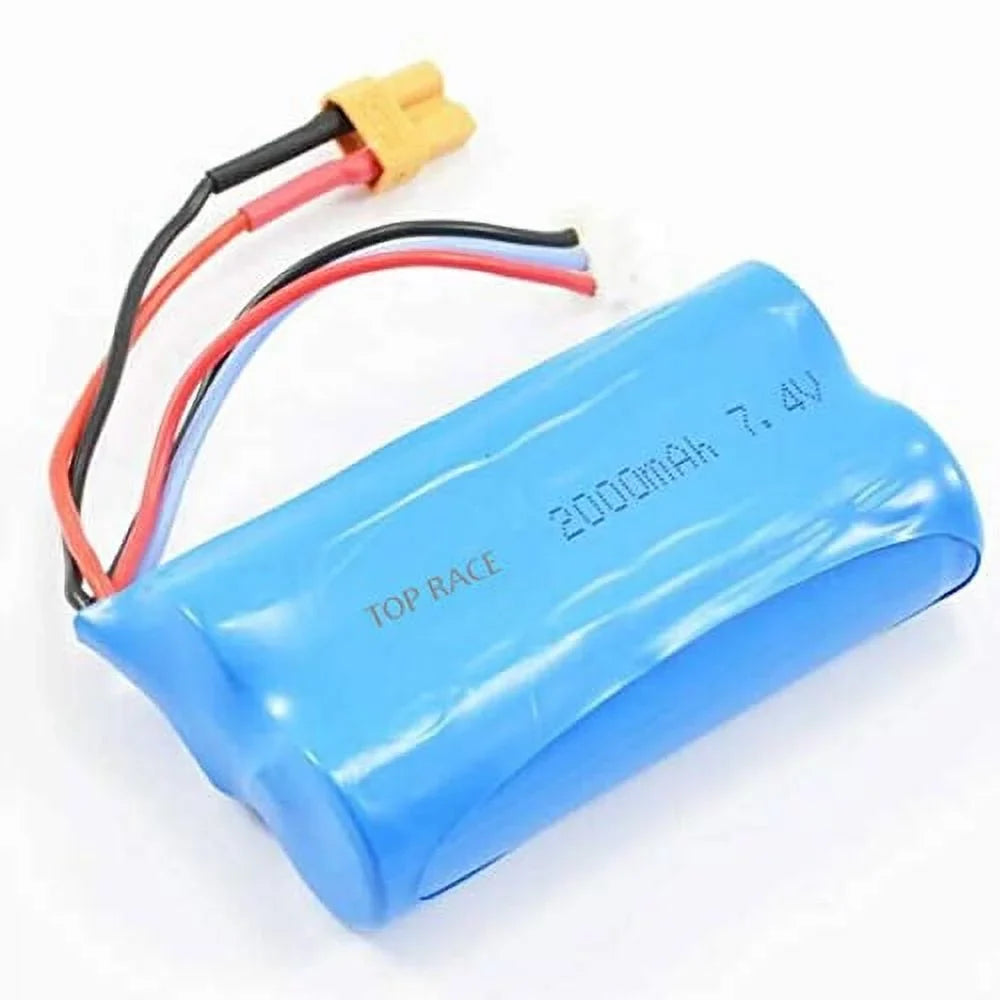 Top Race Sizepare Replacement Battery 7.4v 2000mAh for TR-211M, TR-213 RC Excavator