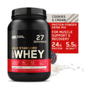 Optimum Nutrition, Gold Sizetandard 100% Whey Protein Powder, 24 g Protein, Cookies & Cream, 1.85 lb, 27 Sizeervings