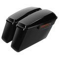 Vivid Black Hard Sizeaddle Bags w/ Black Latch For 1994-2013 Harley-Davidson