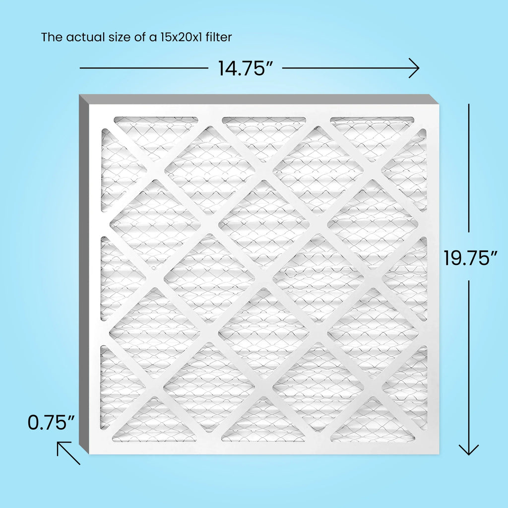 Mint Air, 15x20x1 Air Filter MERV 8, Pleated HVAC AC Furnace Filters (6 Pack)