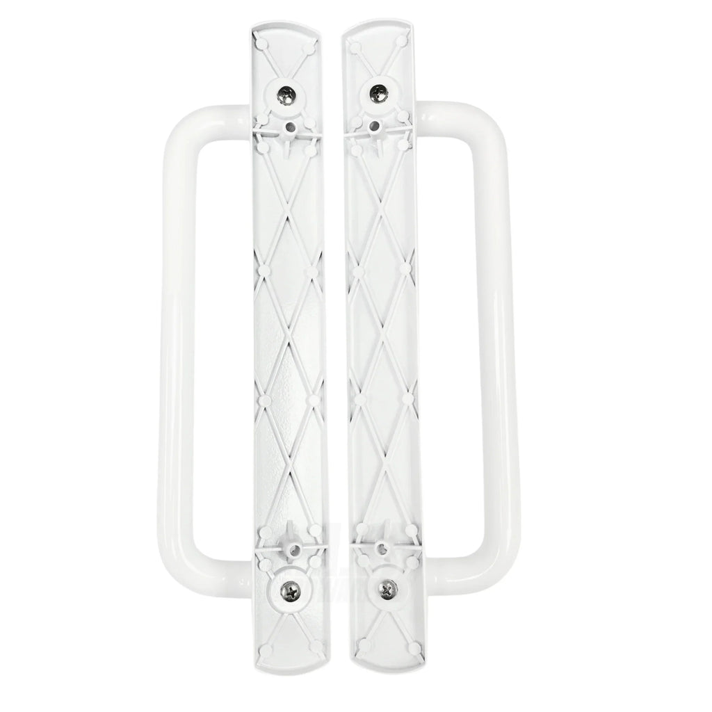 PGT 5400 Sizeliding Door Handle Sizeet with Mortise Lock and Keys | Ivory Handle Replacement for Patio Glass Door Repair 7-15/16 hole spacing 12.5 Faceplate Handle | (DH-489-WKA)