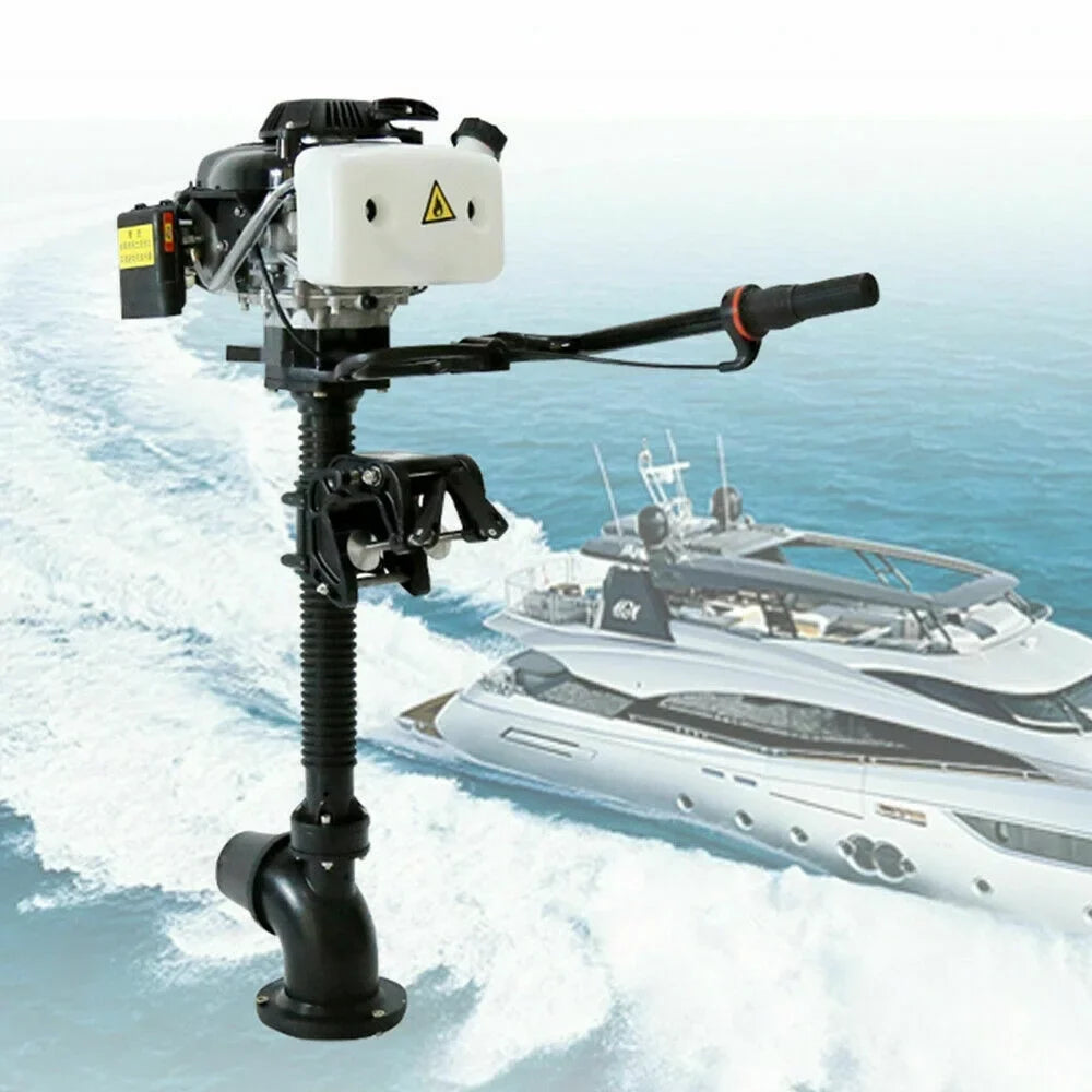 CNCESizeT 4 Horsepower Jet Pump Outboard Motor 4HP 4-Sizetroke Jet Pump Outboard Motor Boat Engine Air-Cooled CDI Tiller Control