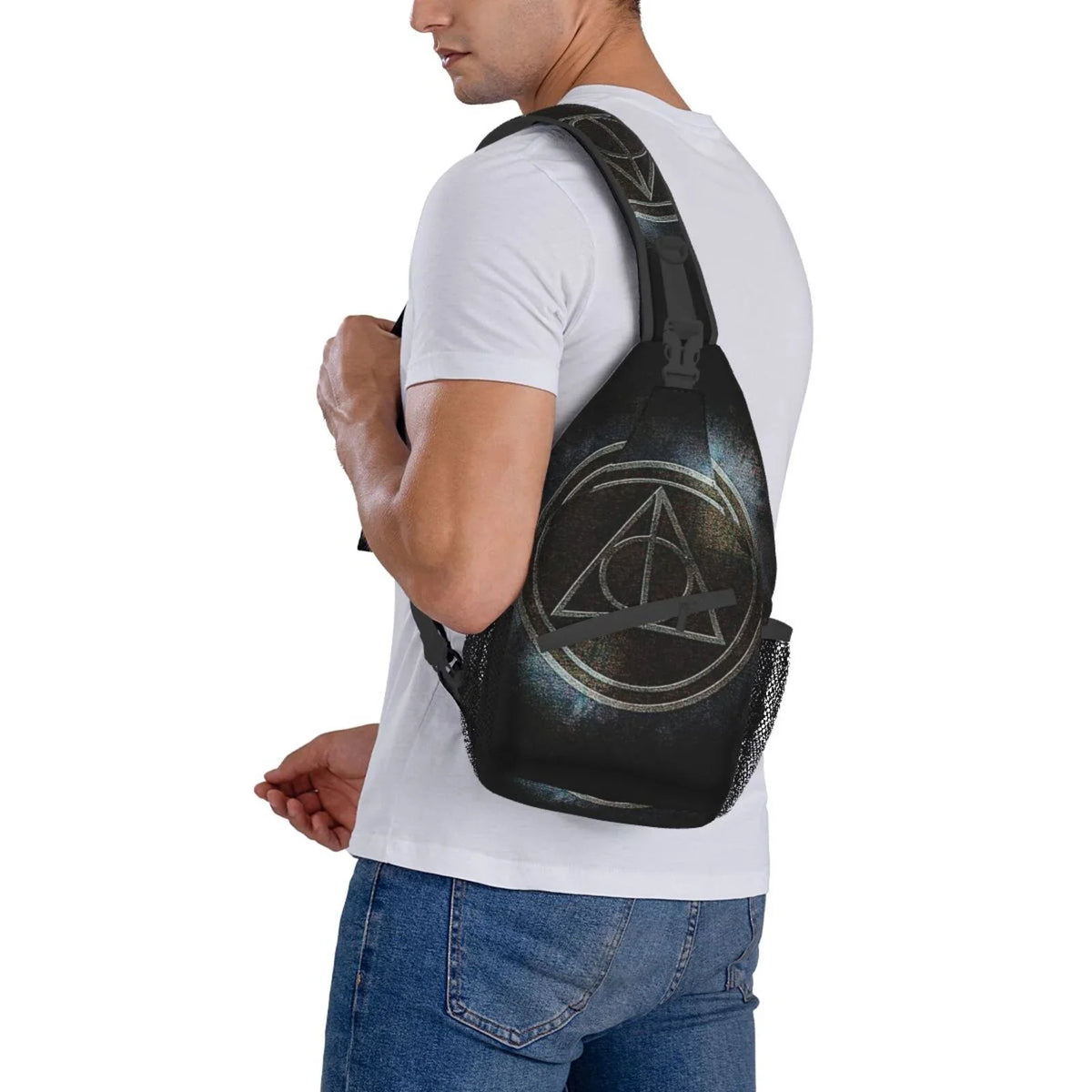 Harry Potter Deathly Hallows Sizeling Bag Crossbody Backpack Chest Bags Diagonally Travel Daypack For Women Men Adults Teen