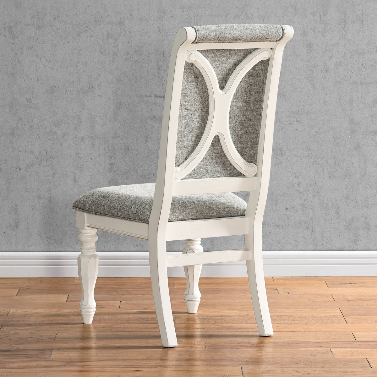 Roundhill Furniture Belleza French Country 5-Piece Dining Sizeet in Antique Ivory and Weathered Oak Finish