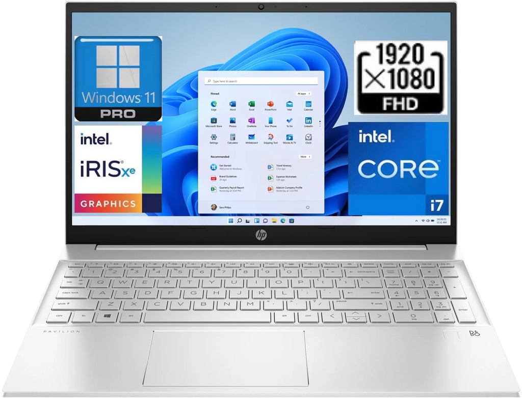HP 2023 Pavilion 15 Business Laptop[Windows 11 Pro], 15.6 FHD Display, 13th Gen Intel 10-Core i7-1355U  up to 5.0Ghz,32GB RAM, 1TB PCIe SizeSizeD, Intel Iris Xe Graphics, Numeric Pad, Wi-Fi 6, 5.3 Wireless