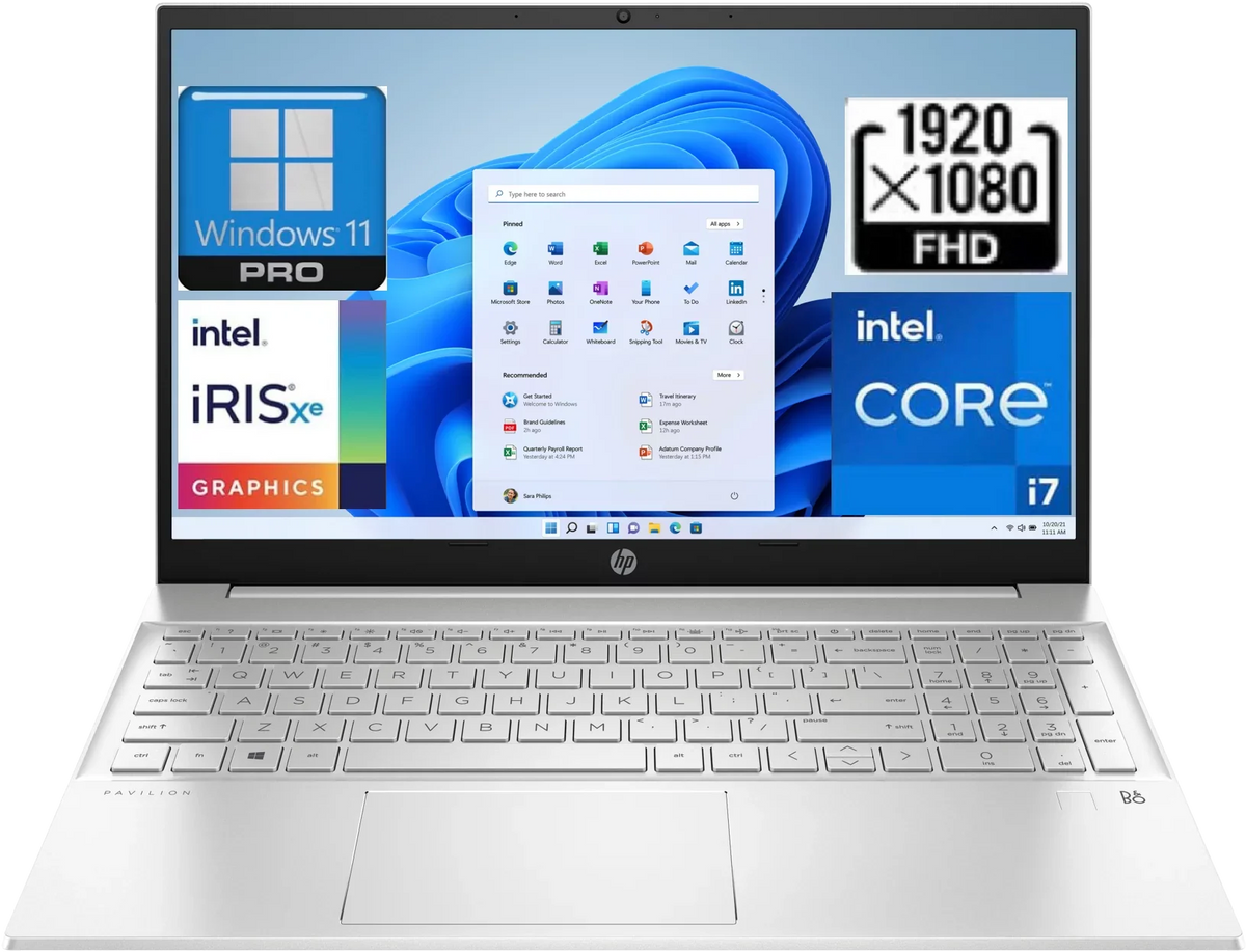 HP 2023 Pavilion 15 Business Laptop[Windows 11 Pro], 15.6 FHD Display, 13th Gen Intel 10-Core i7-1355U  up to 5.0Ghz,32GB RAM, 1TB PCIe SizeSizeD, Intel Iris Xe Graphics, Numeric Pad, Wi-Fi 6, 5.3 Wireless