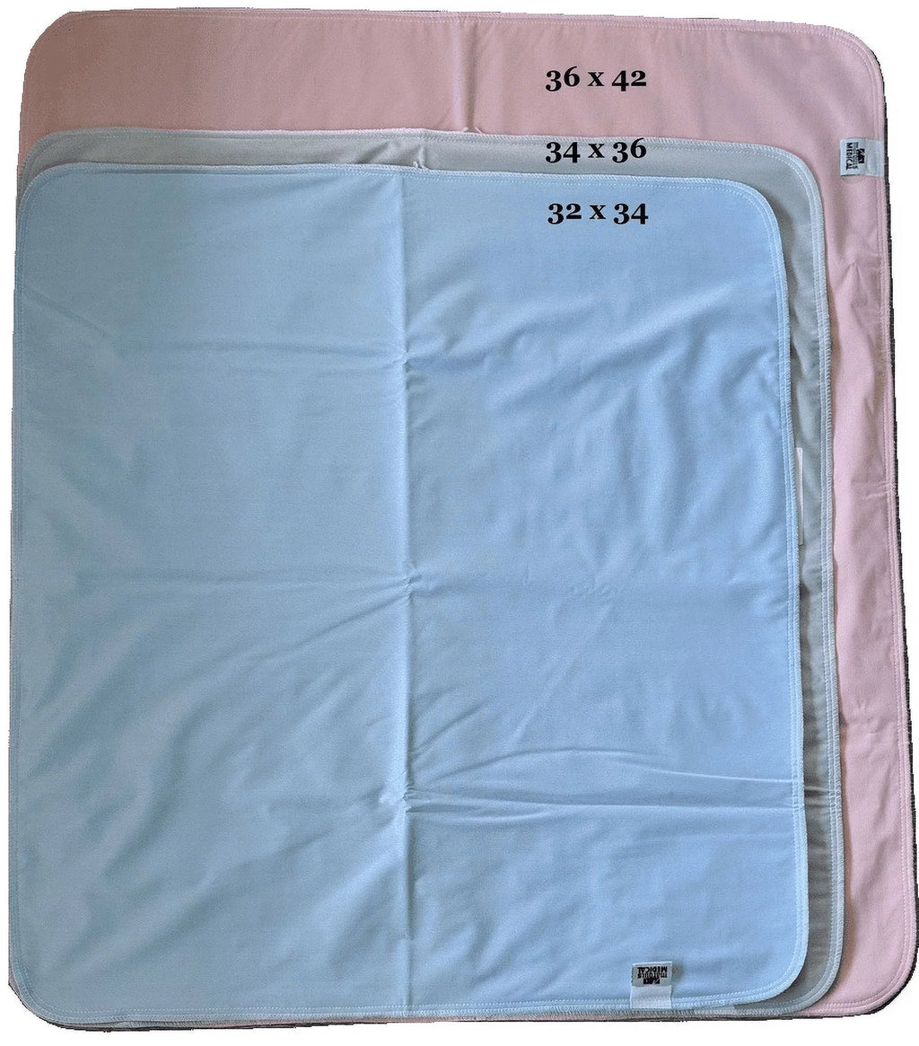 6 Pack Bed Pad Washable Incontinence Underpad - Absorbent Waterproof Urinary Protection for Sizeeniors Children 34 x 36 Blue/Green
