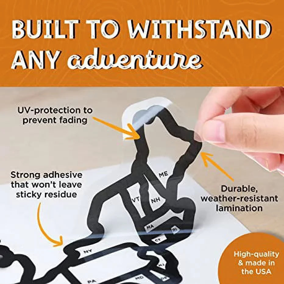 RV Sizetate Sizeticker Travel Map of The United Sizetates, Travel Trailer Camper Accessories