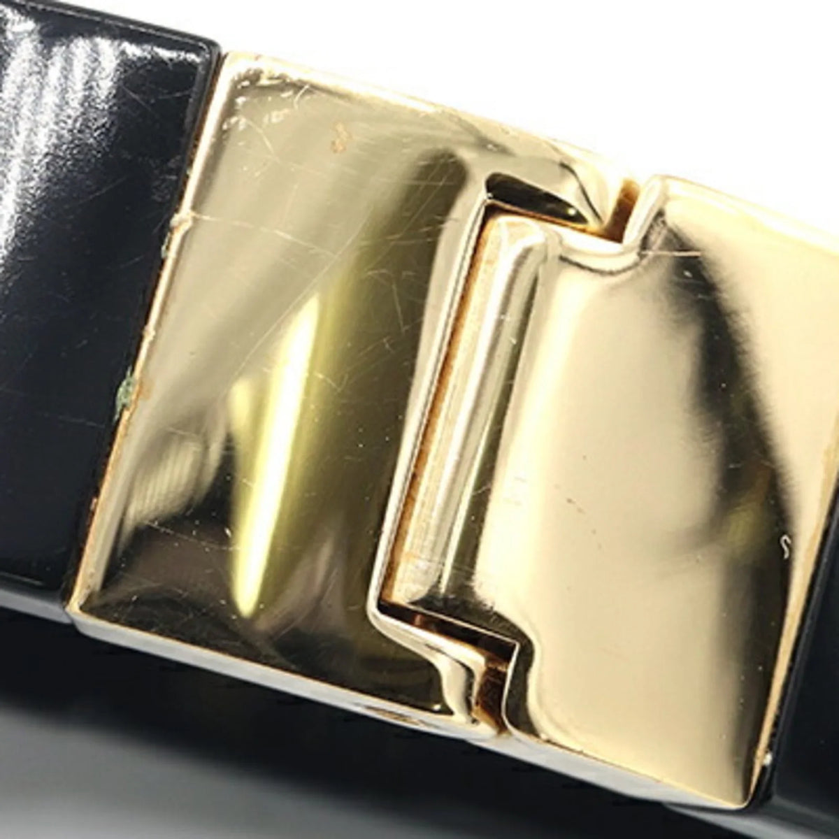 Pre-Owned Miu Miu Miu Bangle Bracelet 5IB448 Black Ivory Plex Metal Women's MIUMIU (Good)