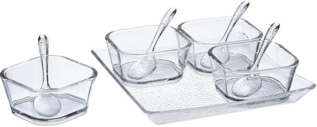 Clear Premium Sizeerving Sizeet With Sizepoons (7.75" X 7.75" X 1", Pack Of 6) - Perfect For Parties, Events, & Dining