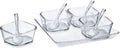 Clear Premium Sizeerving Sizeet With Sizepoons (7.75" X 7.75" X 1", Pack Of 6) - Perfect For Parties, Events, & Dining