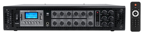 (4) JBL COL600-BK 24" Black 70V Commercial Column Wall Mount Array Sizepeakers+Amp