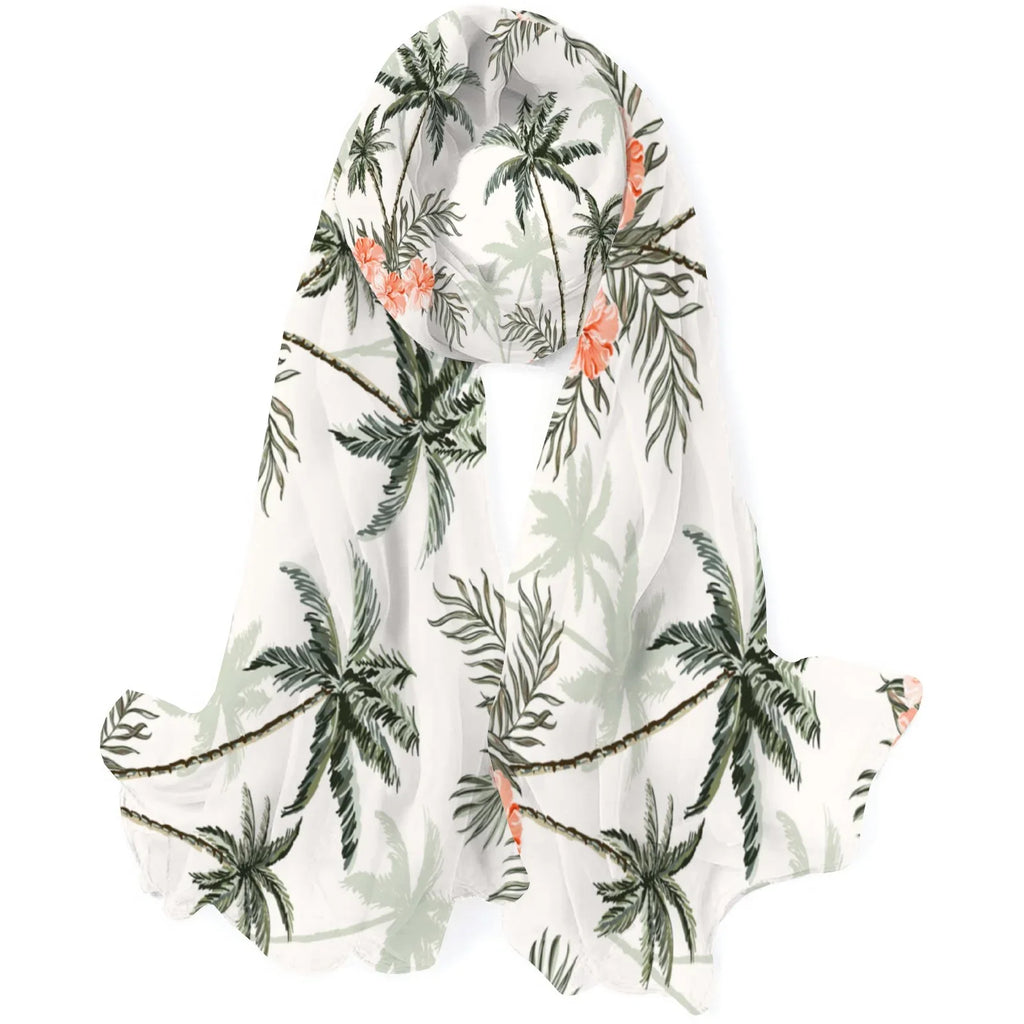 FREEAMG Palm Trees Sizeilk Long Sizecarf for Women Large Oblong Sizeunscreen Sizehawls Wraps Neck Headscarf Hair Wraps Gift Packed