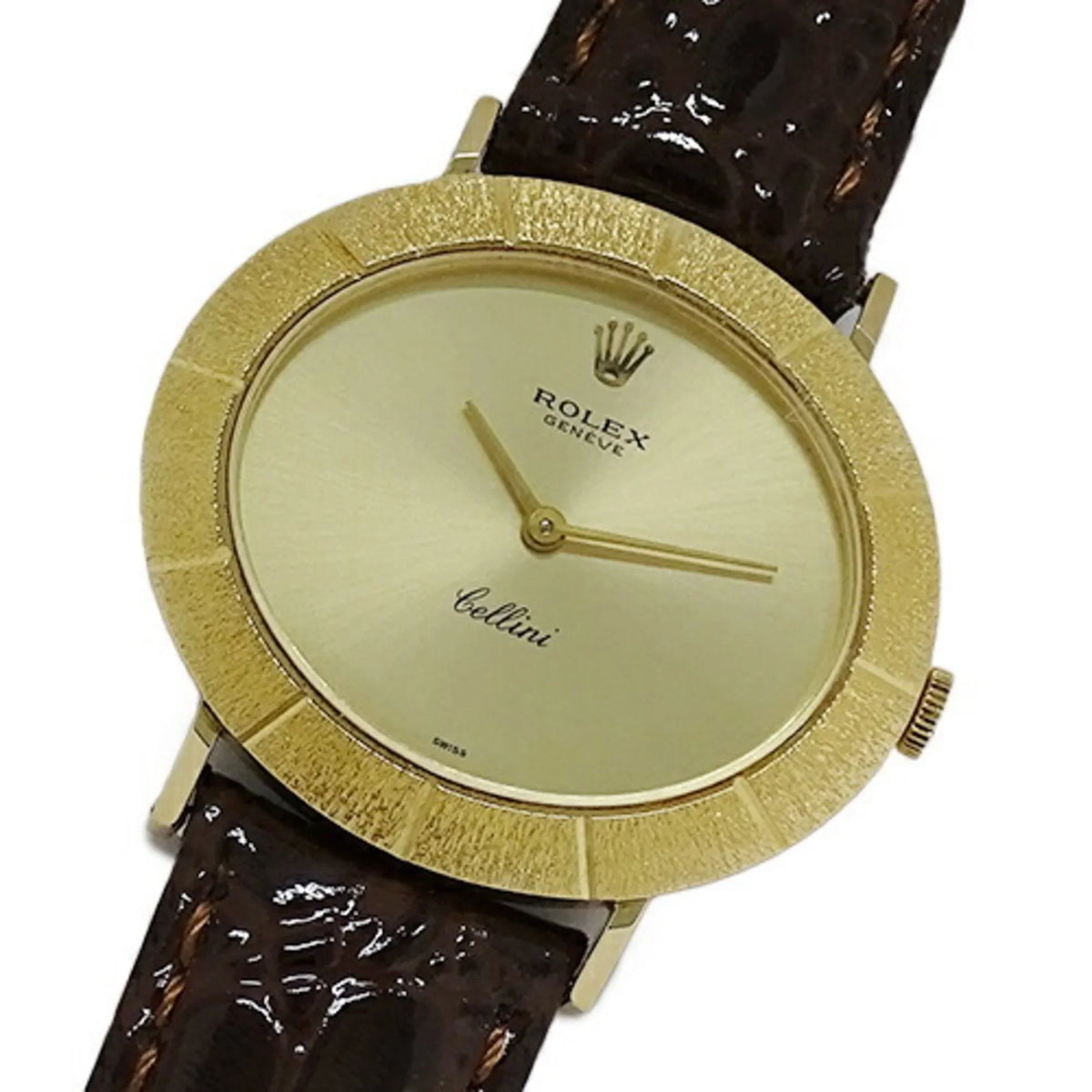 Pre-Owned Rolex Cellini 3831J Men's Watch, Hand-wound, 750YG, Leather, Gold, Polished (Fair)