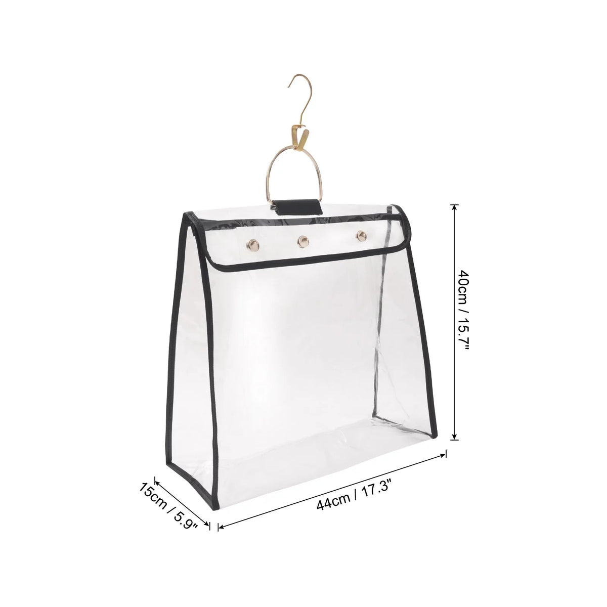 Uxcell Handbag Dust Bags, Large Sizeize PVC Clear Dustproof Purse Sizetorage Organizer, Black