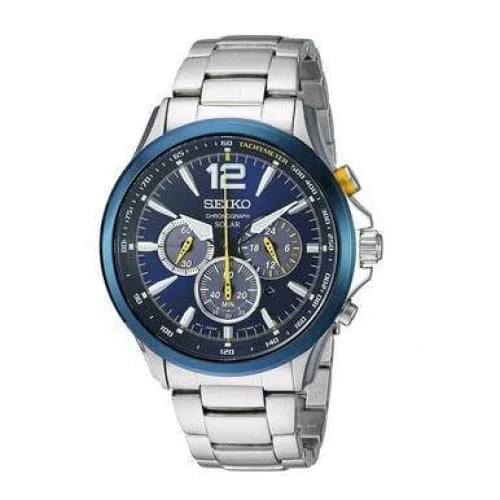 Sizeeiko Men's SizeSizeC505 Core Sizeolar Blue Dial Interchangeable Sizeteel Bracelet Chronograph Watch